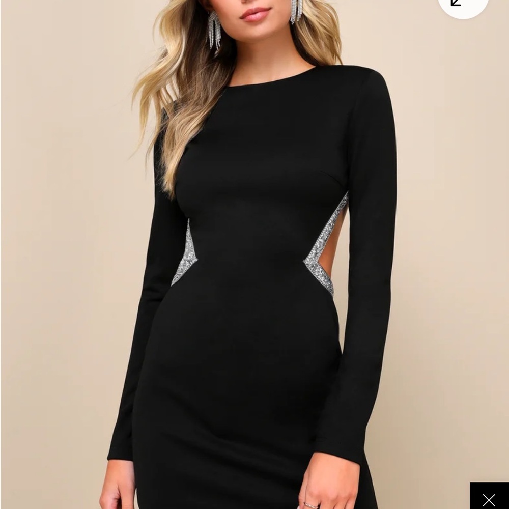 Lulu's Black Dress with Silver Detailing